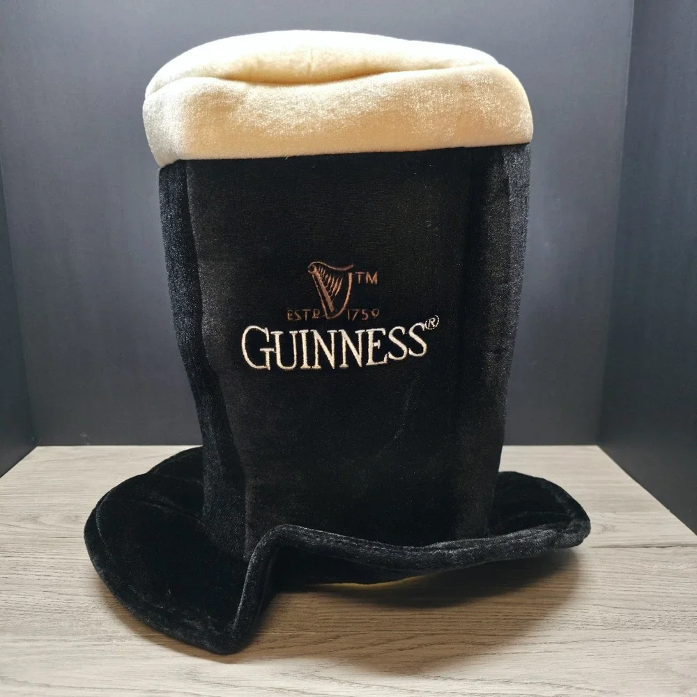 Vintage Guinness Beer Party Hat - Black White Festive Hat Top Hat